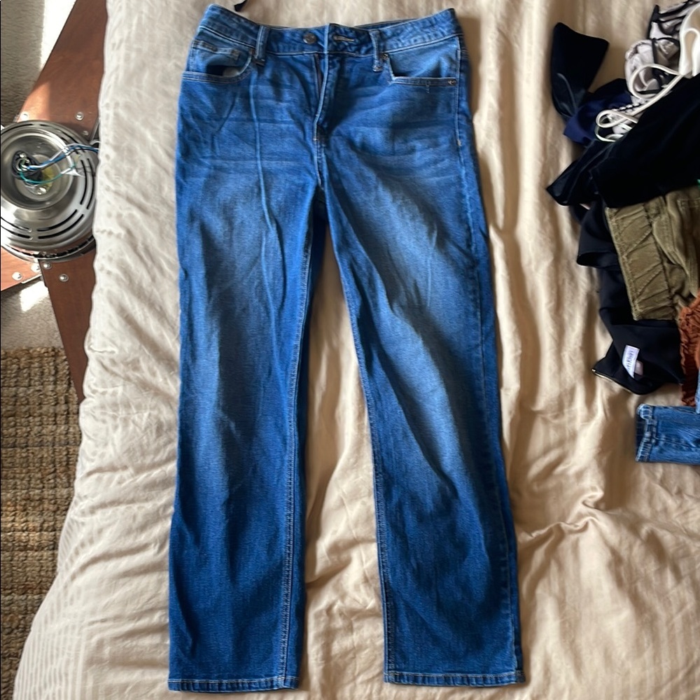 Straight Leg Blue Jeans